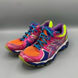 Asics Womens Sz 8.5 Gel Nimbus 14 T291N Multicolor Running Shoe Sneakers Lace Up